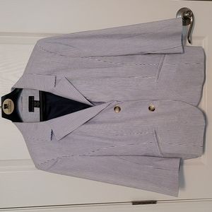 Classic Blue/White pinstripe Blazer. Work. Play. Casual. Dressy. Size 18.